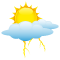 Cloudy intervals with thunderstorms